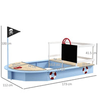 Outsunny Sand Pit with Blackboard Flag Storage Deck for Outdoor Play Blue