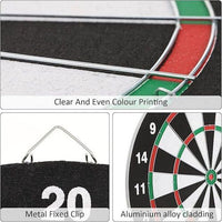 
              FULL SIZE 17" DARTBOARD SET 6 DARTS FUN FAMILY DART BOARD GAME ADULTS KIDS XMAS
            