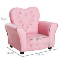 
              HOMCOM Kids Toddler Sofa Children Armchair Seating Chair Relax Girl Princess Pink
            