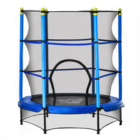 HOMCOM 5.2FT Kids Trampoline with Safety Enclosure Indoor Outdoor Blue