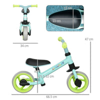 AIYAPLAY 8 inch Baby Balance Bike with Adjustable Seat Puncture-Free EVA Wheels GREEN