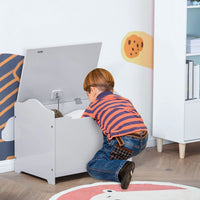 HOMCOM 40x60cm Kids Storage Box Toy Organiser for Child 3 Yrs+ Bedroom Grey