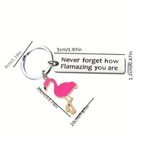 
              1 piece, Flamingo keychain, inspirational gift, never forget how much you have as a stainless steel keychain gift
            