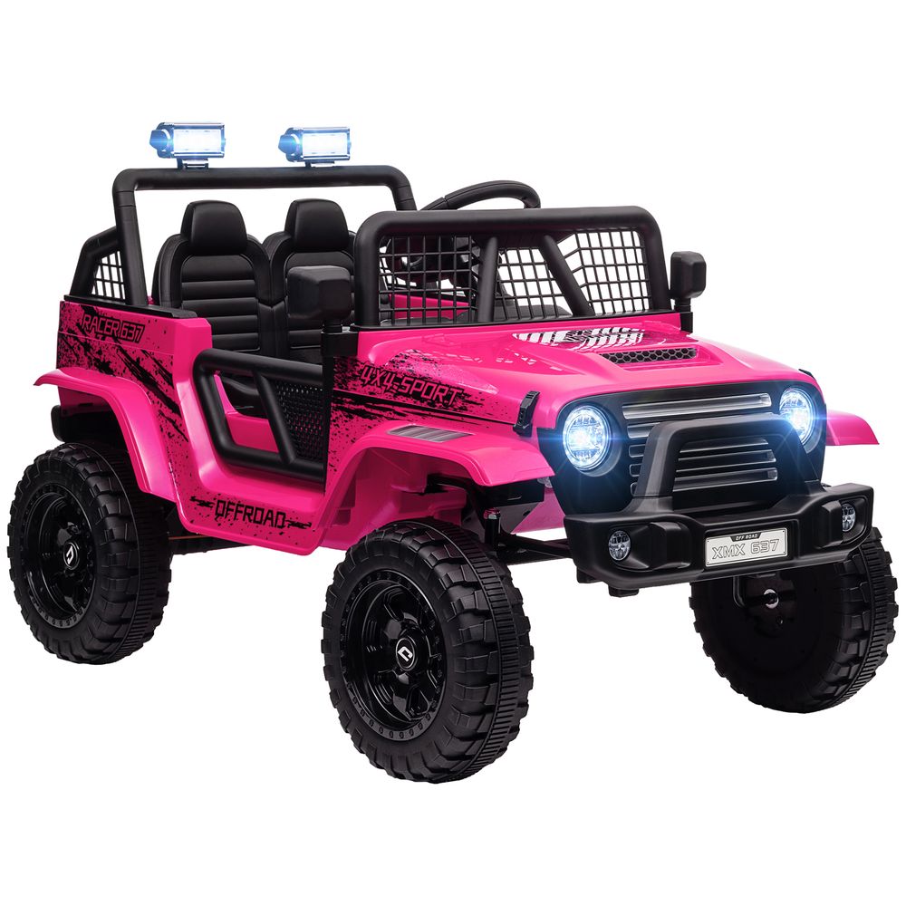 AIYAPLAY Kids Ride On Car, 12V Electric Truck w/ Suspension - Pink