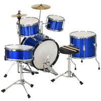 
              AIYAPLAY 11 Piece Junior Drum Set for Kids with Stool, Drumsticks, Blue
            