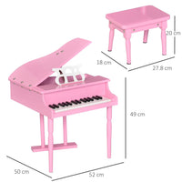 
              HOMCOM 30 Keys Mini Kids Piano with Music Stand and Bench Best Gifts Toy
            