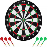 
              FULL SIZE 17" DARTBOARD SET 6 DARTS FUN FAMILY DART BOARD GAME ADULTS KIDS XMAS
            