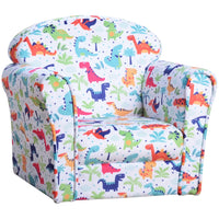 HOMCOM Childrens Armchair Kids Sofa Tub Chair Seat Cartoon Flannel Wooden Non-slip
