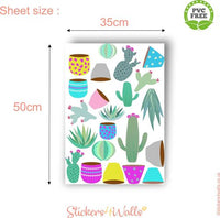 
              Cute Pastel Coloured Cactus themed Fabric Wall Stickers - Reusable
            