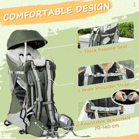 
              HOMCOM Toddler Hiking Backpack Carrier w/ Stand, Adjustable Waist Belt
            