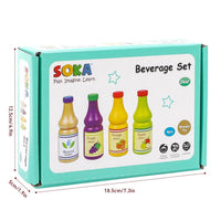 SOKA Wooden Pretend Play Kitchen Beverage Drinks Set Activity Toy Playset 2+ Years