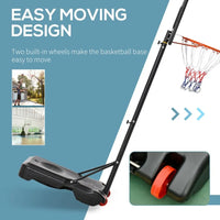 
              HOMCOM Portable Basketball Stand 160-210cm Adjustable Height Sturdy Rim Hoop Base Net
            