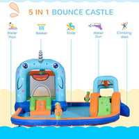 Outsunny Kids Inflatable Bouncy Castle with Inflator and Carry Bag