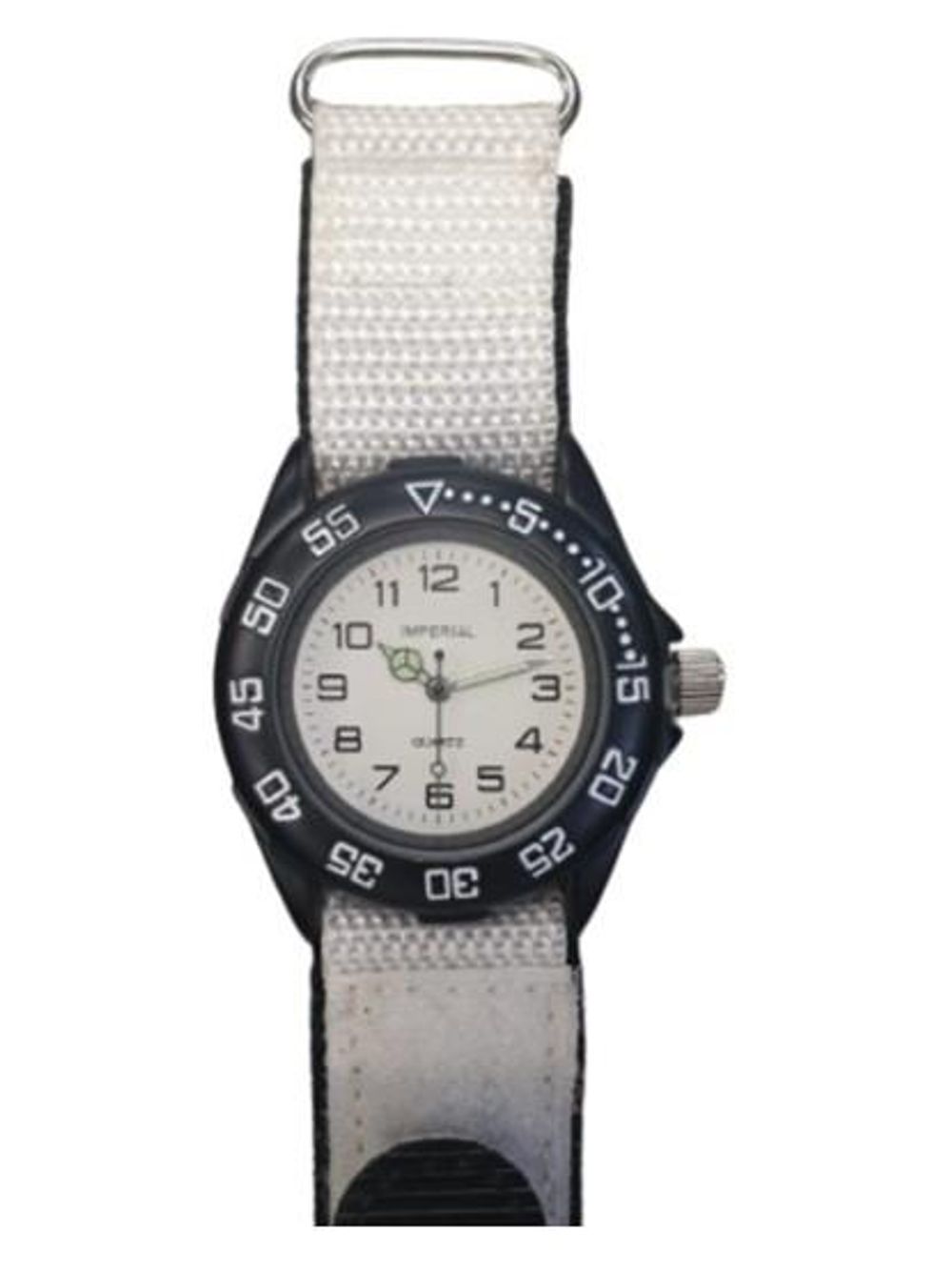 Imperial Kid's Girls & Boys White Big Dial with Velcro Strap Easy Fasten Watch IMP430W CLEARANCE NEEDS RE-BATTERY