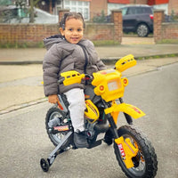 
              HOMCOM Electric Ride on Car Motorbike Kids Ride On Car Children Motorcycle Yellow
            