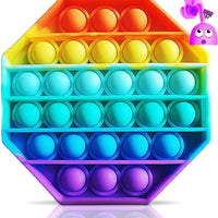 ASPECT Rainbow Colour Push Bubble Pop Bubble Sensory Fidget Toy Octagon Rainbow