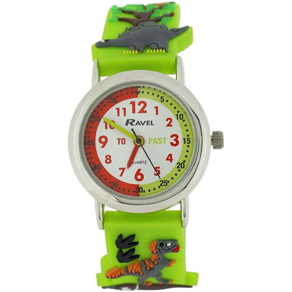 Ravel Children Girls & Boys 3D Cartoon Time Teacher Watch Dinosaur R1513.59