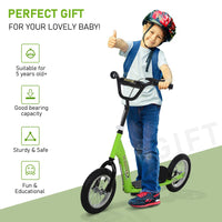 
              HOMCOM Kids Stunt Scooter with 12" Rubber Wheels, Adjustable Handlebar Green
            