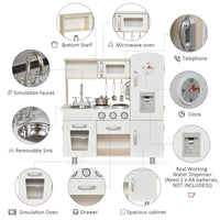 
              HOMCOM Luxury Kitchen Playset with Accessories Pretend Cooking Set White
            