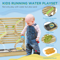 Outsunny Kids Running Water and Sand Playset with Sink Toys Water Carts Tracks