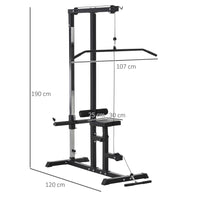 
              HOMCOM Exercise Pulldown Machine Power Tower with Adjustable Seat Cables
            