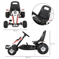 
              HOMCOM Childs Racing-Style Pedal Go Kart with Brake Gears Steering Wheel Seat
            