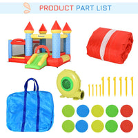 Outsunny Bouncy Castle with Slide Pool 4 in 1 composition with Blower
