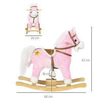 
              HOMCOM Wooden Ride on Horse, Ride on Pony Gift for Kids 3-6 Years, Pink
            