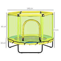 
              ZONEKIZ 4.6FT Trampoline with Enclosure Net Bungee Gym Yellow
            