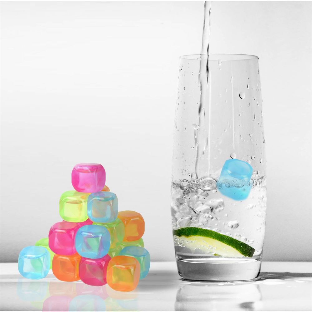 Vinsani Multi-Packs Frozen Cold Drink Freezer Chilled Reusable Fast Freeze Water Filled Ice Cubes for Drinks - Ideal for BBQ Parties, Summer Picnics or General Use - Multicoloured