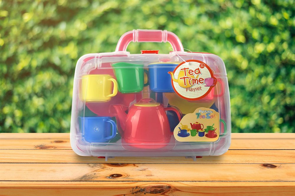 Jewelkeeper - Set da tè per Bambini 15 Pezzi E Custodia per Il Trasporto - Design Giungla Jewelkeeper - Set da tè per Bambini 15 Pezzi E Custodia per Il Trasporto - Design Giungla