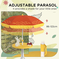 
              Outsunny Kids Bistro Table and Chair Set with Lion Theme Adjustable Parasol
            