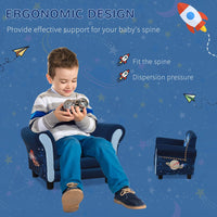 HOMCOM Child Armchair Kids Mini Sofa Chair with Armrest for 3-6 Years Old Blue