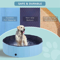 Pawhut Pet 120x30cm Swimming Pool Cat Dog Indoor Outdoor Bathing Foldable Inflate