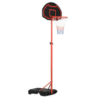 HOMCOM 200-250cm Adjustable Basketball Hoop Backboard with Wheels For Kids