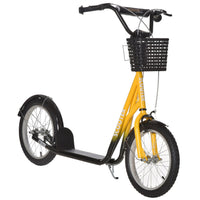 HOMCOM Kids Kick Scooter Teen Ride On Adjustable Children Scooter with Brakes YELLOW