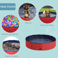 
              Pawhut Pet Pool 140x30cm Swimming Bath Portable Cat Dog Foldable Puppy Bathtub
            