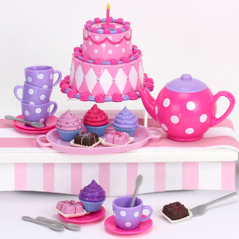 Sophia's 25 Piece Complete Cake & Tea Party Accessories Set Teapot Teacups 18 inch Dolls