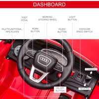 Audi RS Q8 6V Kids Electric Ride On Car Toy with Remote USB MP3 Bluetooth RED