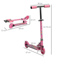 
              Scooter for Kids Ages 3-7 W/ Lights Music Adjustable Height Folding Frame - Pink
            