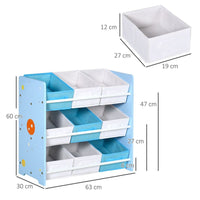 
              ZONEKIZ Storage Unit W/9 Removable Storage Baskets for Nursery Playroom - Blue
            
