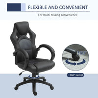 
              Vinsetto Executive Racing Swivel Gaming Office Chair PU Leather Computer Desk Chair GREY
            