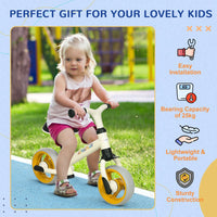 AIYAPLAY 8 inch Baby Balance Bike with Adjustable Seat Puncture-Free EVA Wheels Orange