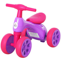 
              HOMCOM Baby Balance Bike Toddler Safe Training 4 Wheels Storage Bin Violet
            