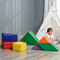 HOMCOM 7 Pcs Kids Soft Foam Puzzle Play Blocks Set Learning Toddler Activity