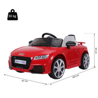 Audi TT RS 12V Battery Licensed Ride On Car with Remote Headlight MP3 RED