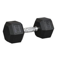 
              HOMCOM 12.5KG Single Rubber Hex Dumbbell Portable Hand Weights for Home Gym
            