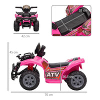 
              HOMCOM Kids Ride-on Four Wheeler ATV Car with Music for 18-36 months PINK
            