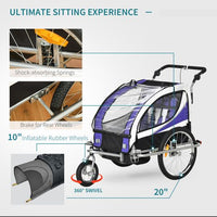 
              Child Bike Trailer Baby Bicycle Trailer for 2 Kids 360�� Rotatable LED
            