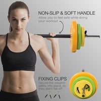 
              HOMCOM 20kg Weights Barbell Set with Non-slip Handle for Strength Training
            